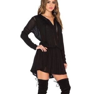 UEC FREE PEOPLE BLACK NOMAD PEASANT MINI DRESS SZ S